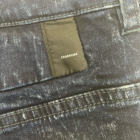Zanerobe Jeans‎ Mens Joe Blow Button Fly Dark Blue Acid Wash Denim Size 32 NWT - Picture 7 of 13